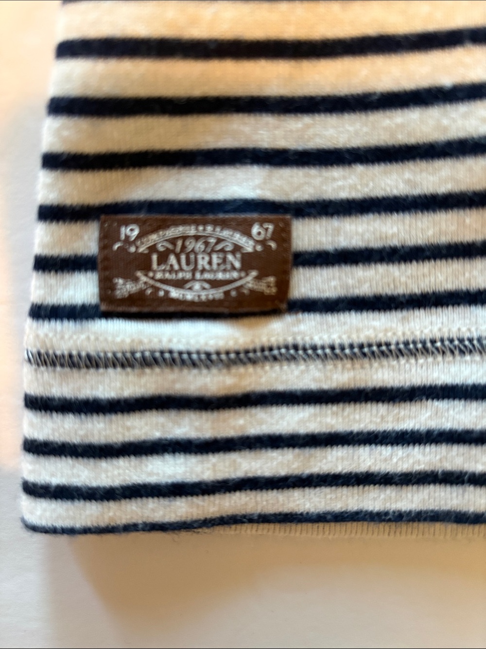 Lauren RL Striped Long-Sleeve with Suede Elbow Patches Size Large - Picture 6 of 12